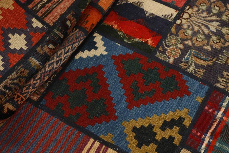 MY-RUG Teppich "Modern Patchwork " Geometrische Muster, Handgeknüpft