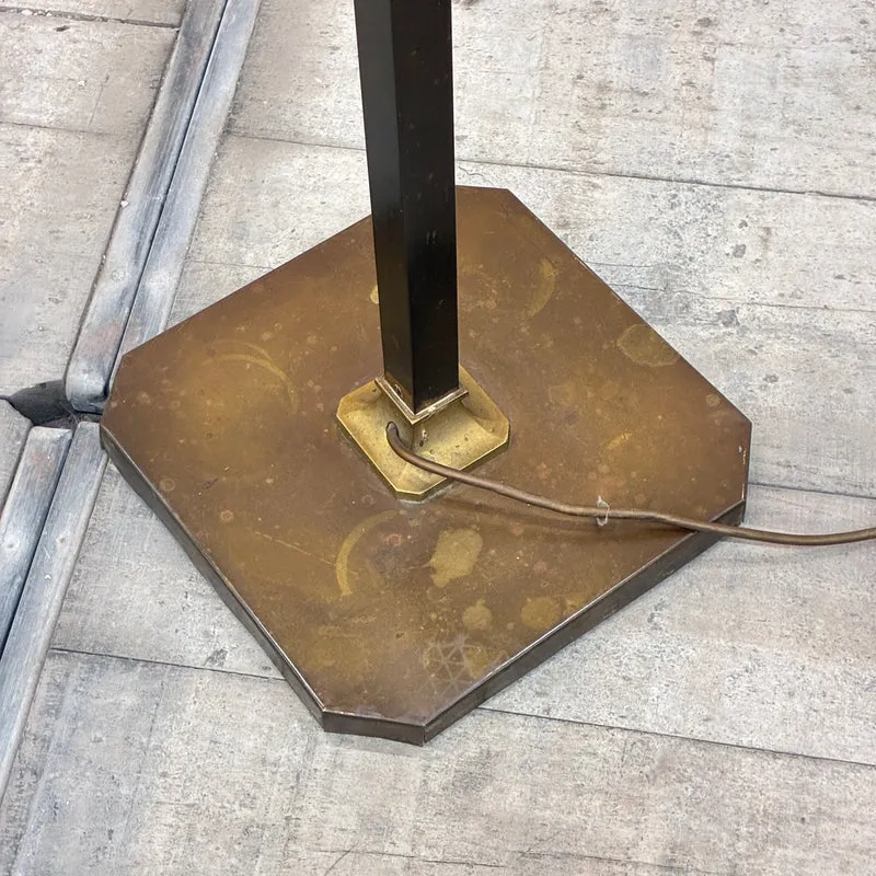 Stehlampe Stehleuchte Stoffschirm Schwanenhals Messing Antik Lampe Gebraucht