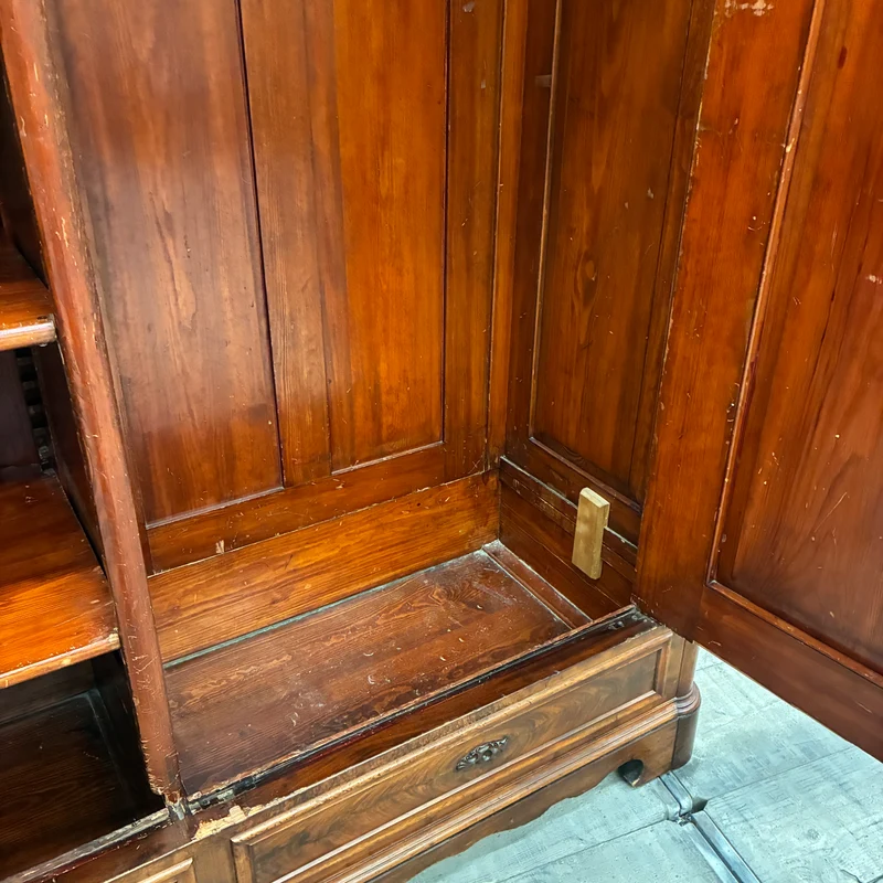 Großer Kleiderschrank Massivholz Biedermeier Barock Antik Braun Schrank Gebraucht