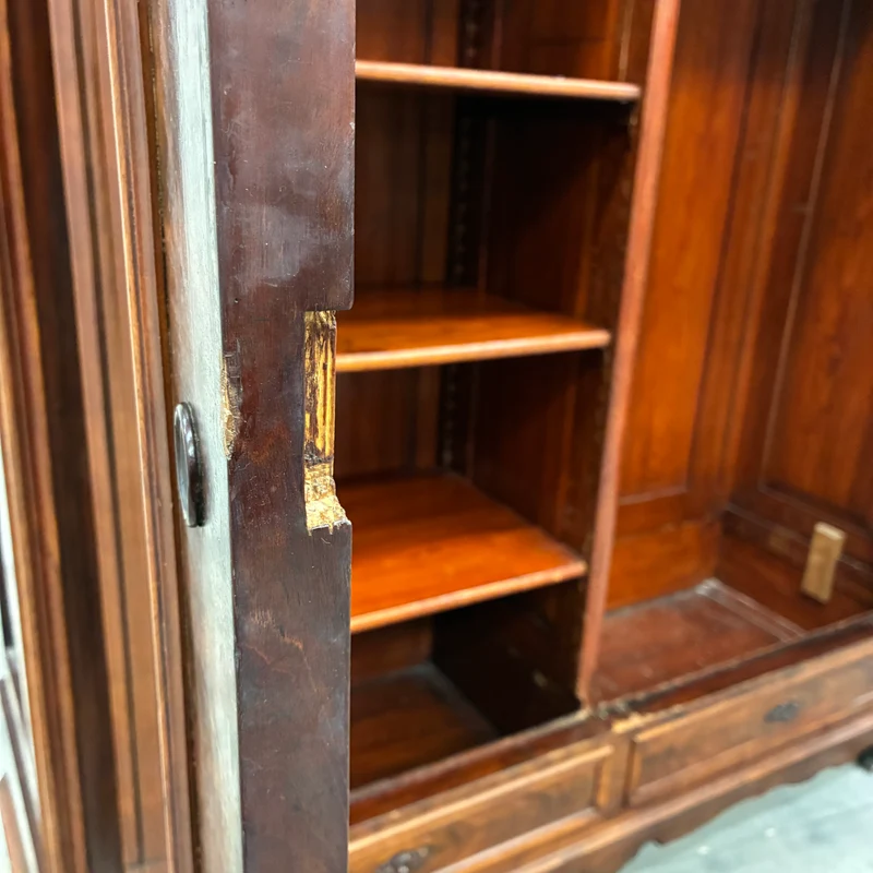 Großer Kleiderschrank Massivholz Biedermeier Barock Antik Braun Schrank Gebraucht