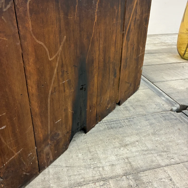 Asiatische Tansu Kommode Holz Braun Schwarz Eisenbeschläge Schrank Antik Gebraucht