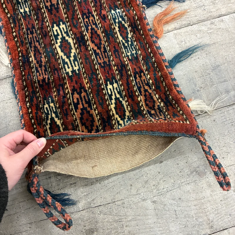 Orient Wandbehang Tasche Nomadentasche Kelim Quasten Bunt Gebraucht