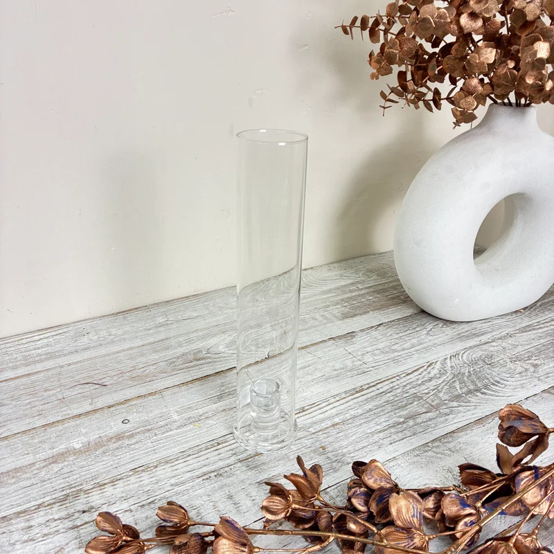 Glasvase Zylindervase Tischvase Klarglas Transparent Vase Gebraucht