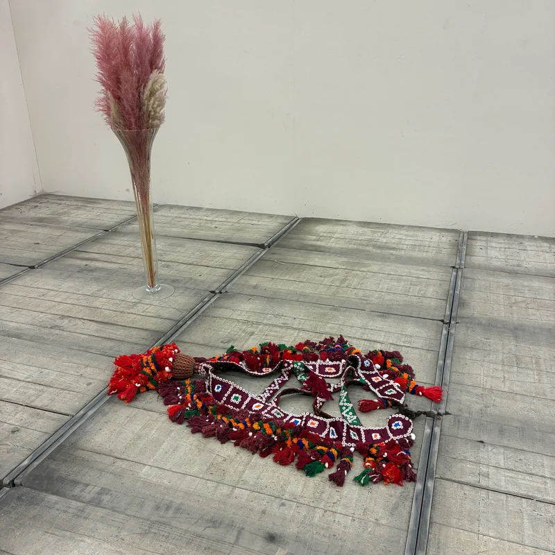 Orient Wandbehang Nomaden Kamelschmuck Quasten Bunt Rot Gebraucht