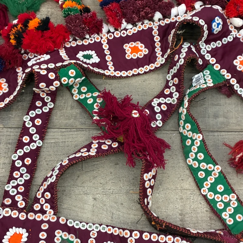 Orient Wandbehang Nomaden Kamelschmuck Quasten Bunt Rot Gebraucht