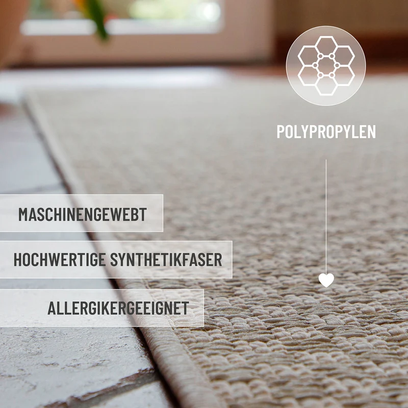In- & Outdoor Teppich Creme Weiß, pflegeleicht & wetterfest "Miami South Beach" WECONhome