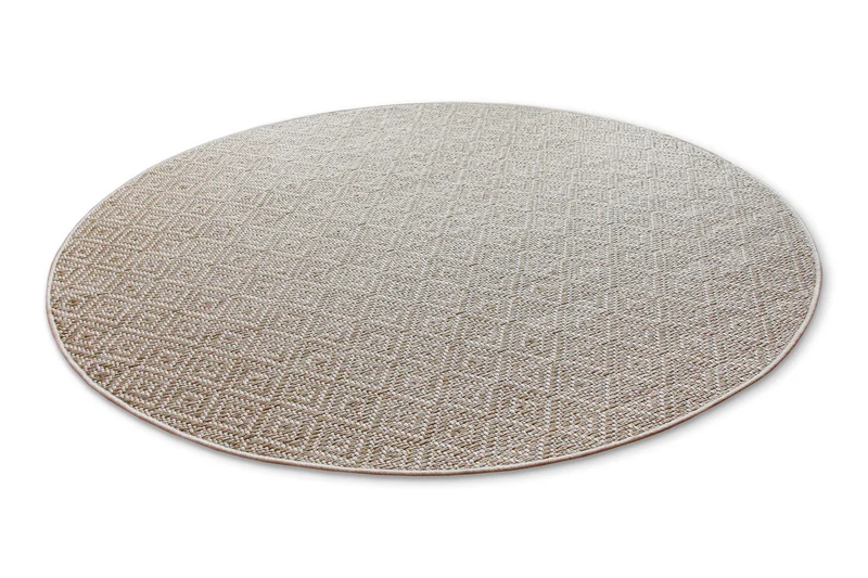 In- & Outdoor Teppich Rund Creme Weiß, pflegeleicht & wetterfest "Miami Beach" WECONhome