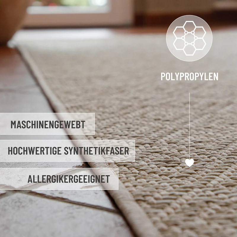 In- & Outdoor Teppich Creme Weiß, pflegeleicht & wetterfest "Miami Beach" WECONhome