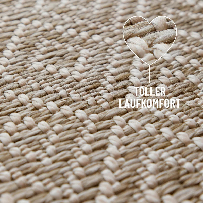 In- & Outdoor Teppich Creme Weiß, pflegeleicht & wetterfest "Miami Beach" WECONhome