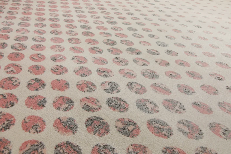160x230 Teppich Wohnzimmer Creme Punkte