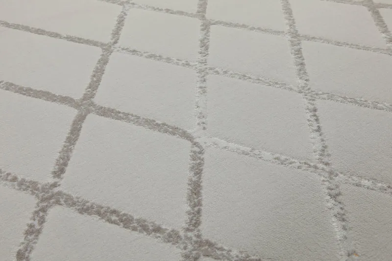 160x230 Teppich Wohnzimmer Creme Silber