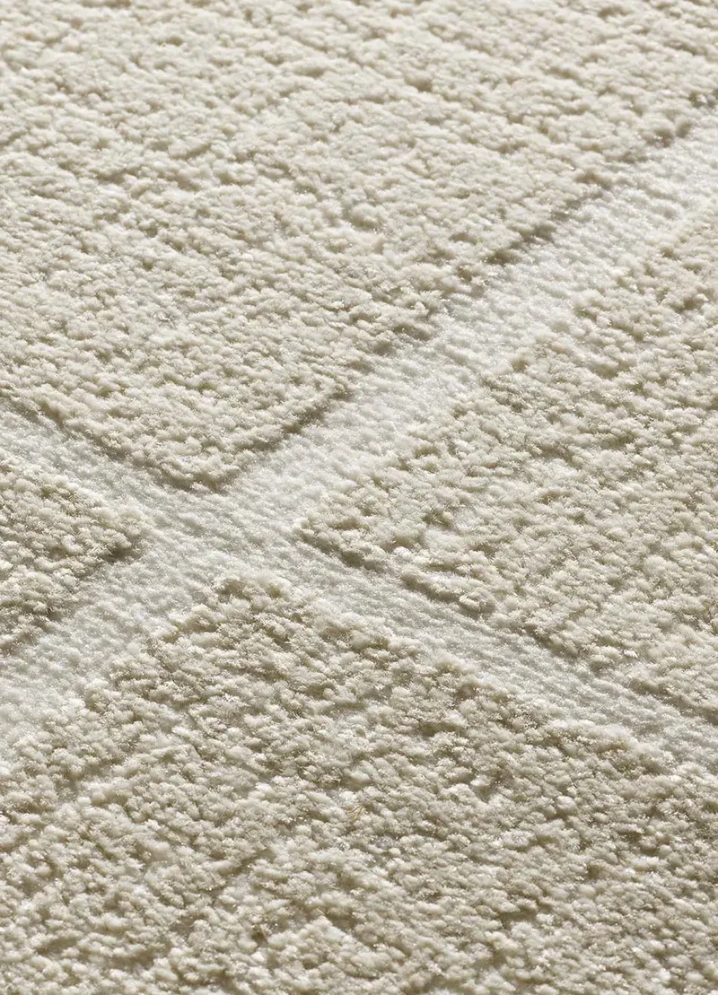 Alfombra geométrica con relieve Flora 12959 Blanco