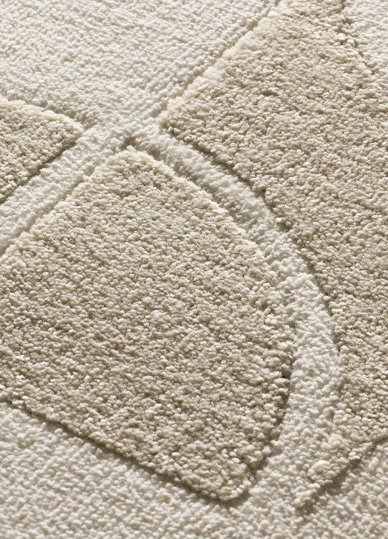 Alfombra geométrica con relieve Flora 12844 Blanco