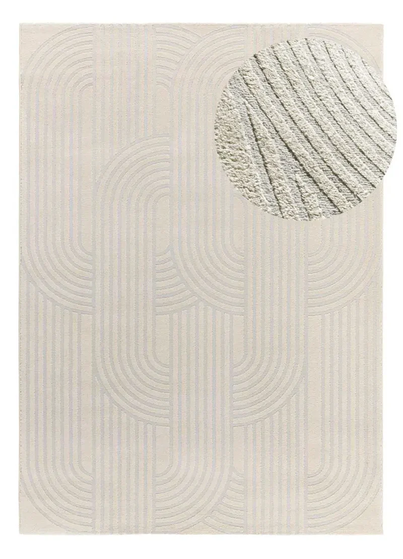 Alfombra geométrica con relieve Baresa 12963 Plata