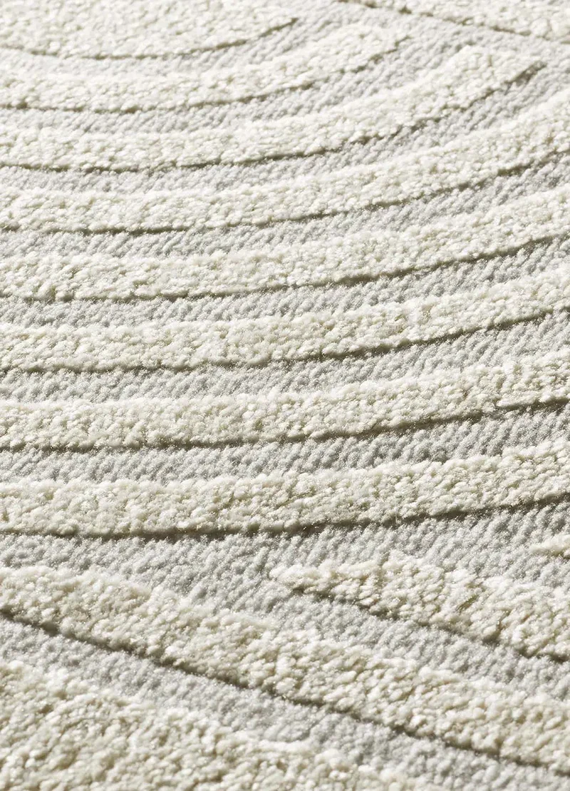 Alfombra geométrica con relieve Baresa 12963 Plata
