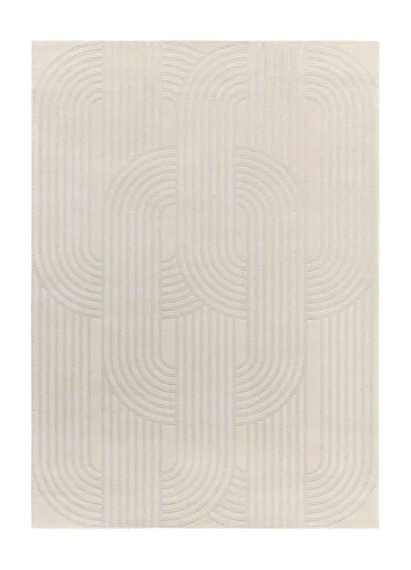 Alfombra geométrica con relieve Baresa 12963 Plata