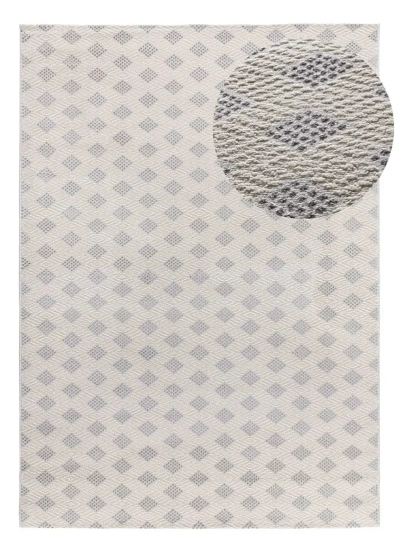 Alfombra geométrica con relieve Baresa 12951 Plata