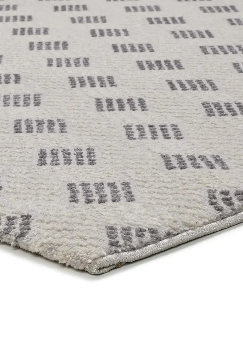 Alfombra geométrica con relieve Baresa 12951 Plata