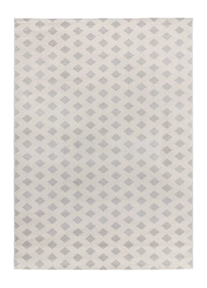 Alfombra geométrica con relieve Baresa 12951 Plata