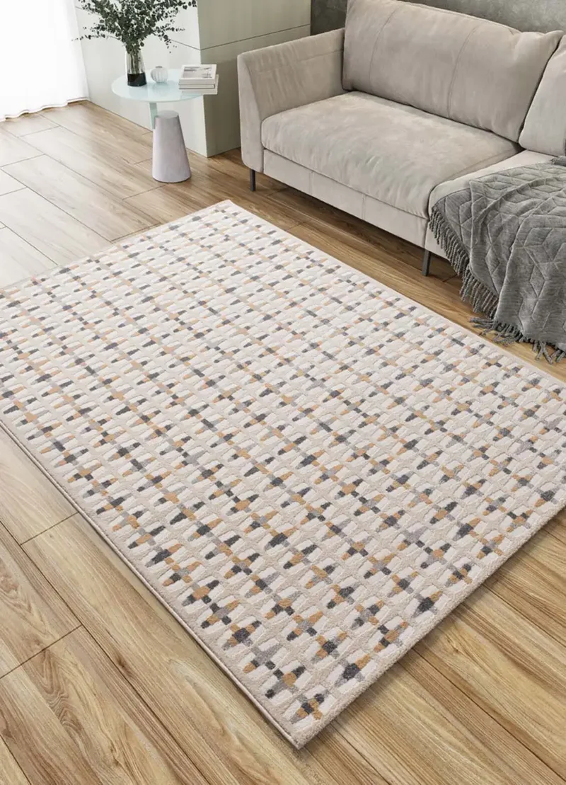 Alfombra geométrica con relieve Baresa 12949 Multicolor