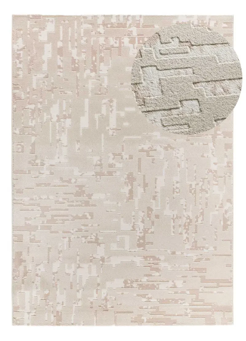 Alfombra abstracta con relieve Baresa 12946 Beige