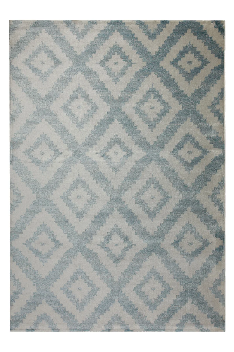 Teppich 160x230 Wohnzimmer Grau Blau Muster
