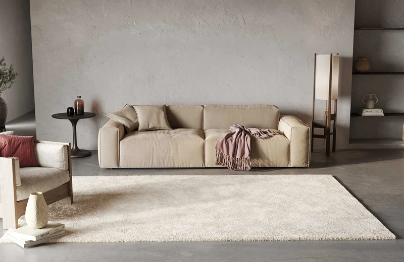 Hochflor Teppich Weiß Creme "Toubkal" WECONhome