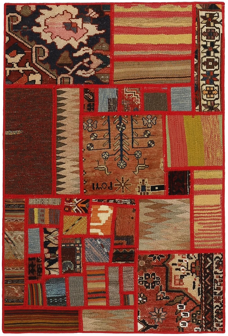MY-RUG Teppich "Modern Patchwork " Geometrische Muster, Handgeknüpft