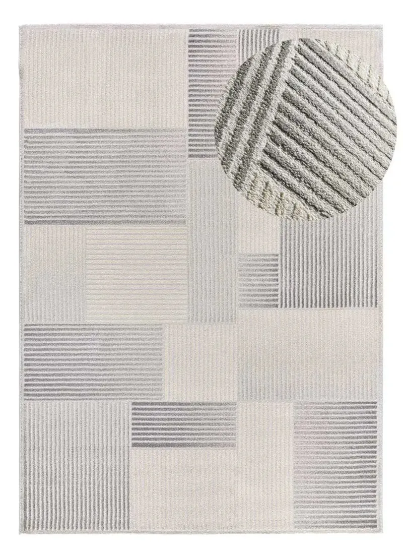 Alfombra geométrica con relieve Baresa 12943 Gris