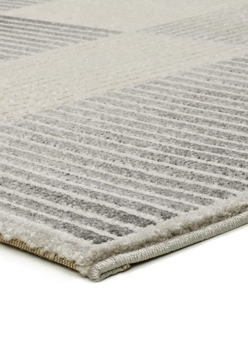 Alfombra geométrica con relieve Baresa 12943 Gris