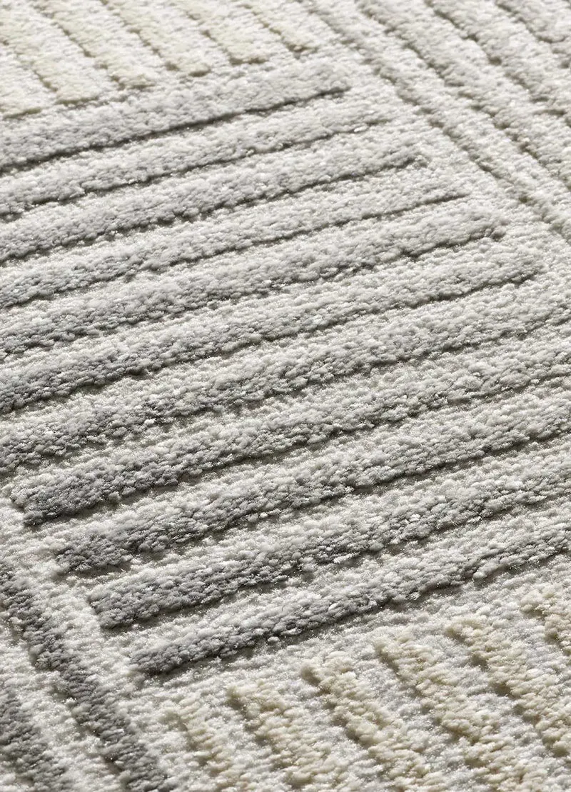 Alfombra geométrica con relieve Baresa 12943 Gris