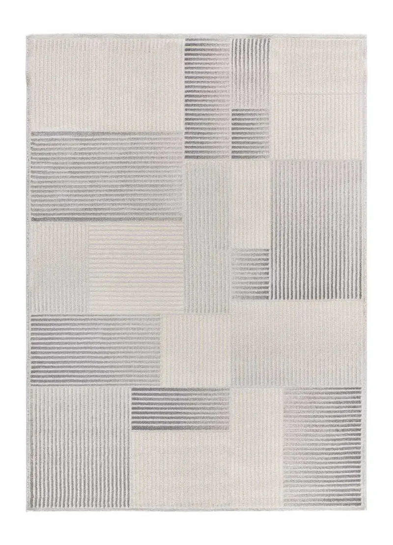 Alfombra geométrica con relieve Baresa 12943 Gris
