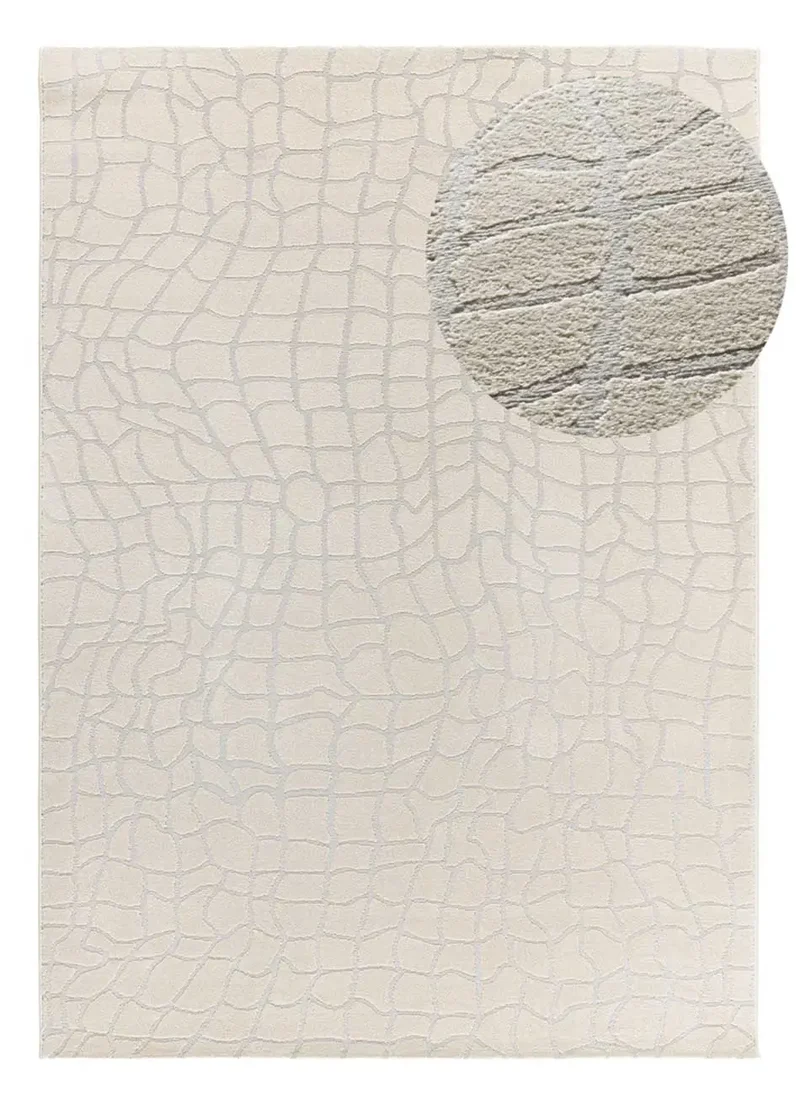 Alfombra moderna con relieve Baresa 12941 Plata