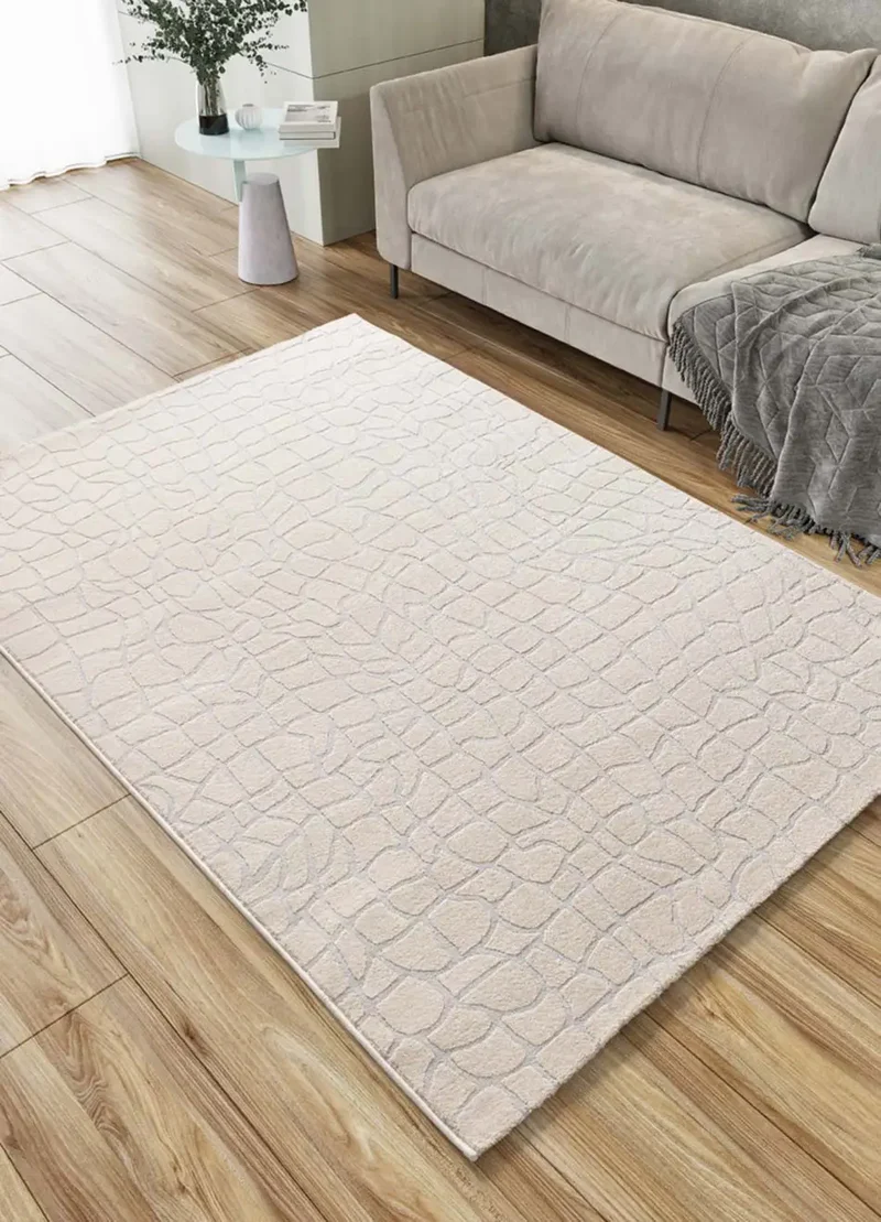 Alfombra moderna con relieve Baresa 12941 Plata