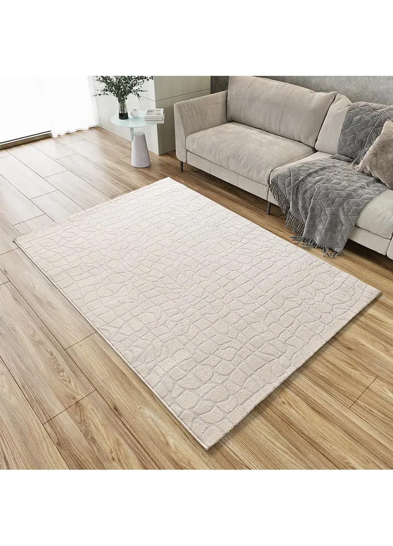 Alfombra moderna con relieve Baresa 12941 Plata