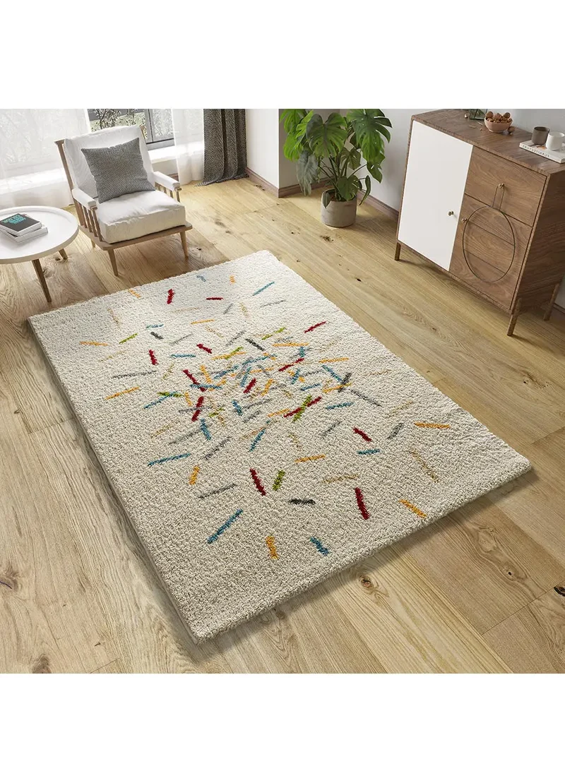 Alfombra shaggy geométrica multicolor Bremen 8825