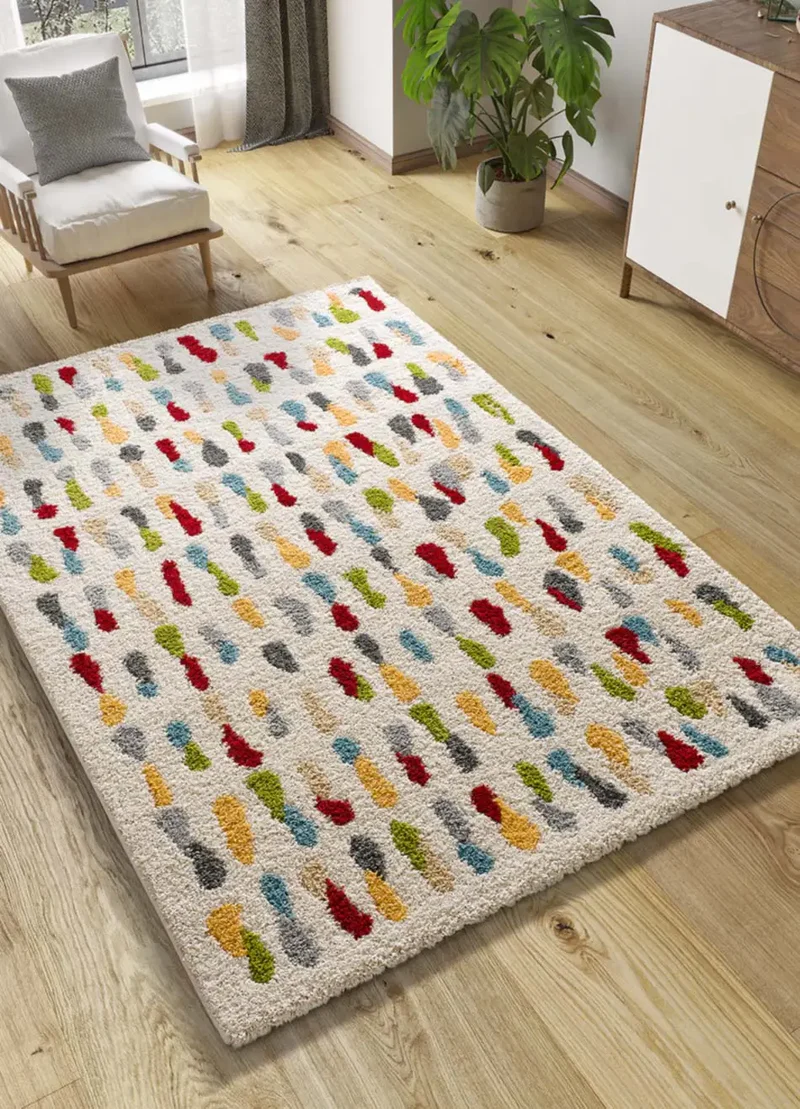 Alfombra shaggy geométrica Bremen 8822 Multicolor