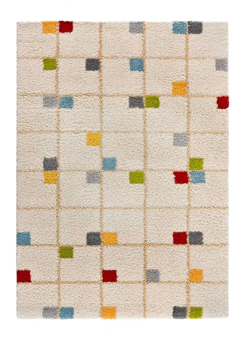 Alfombra shaggy geométrica Bremen 8820 Multicolor