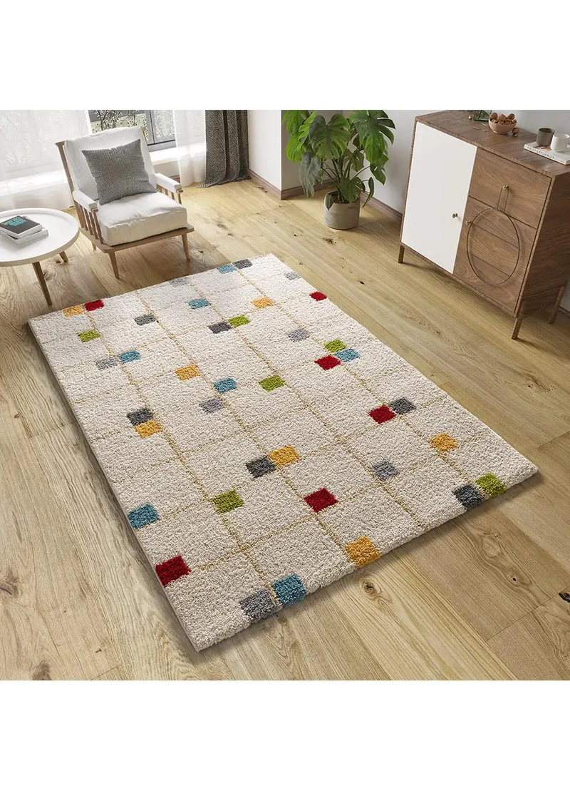 Alfombra shaggy geométrica Bremen 8820 Multicolor