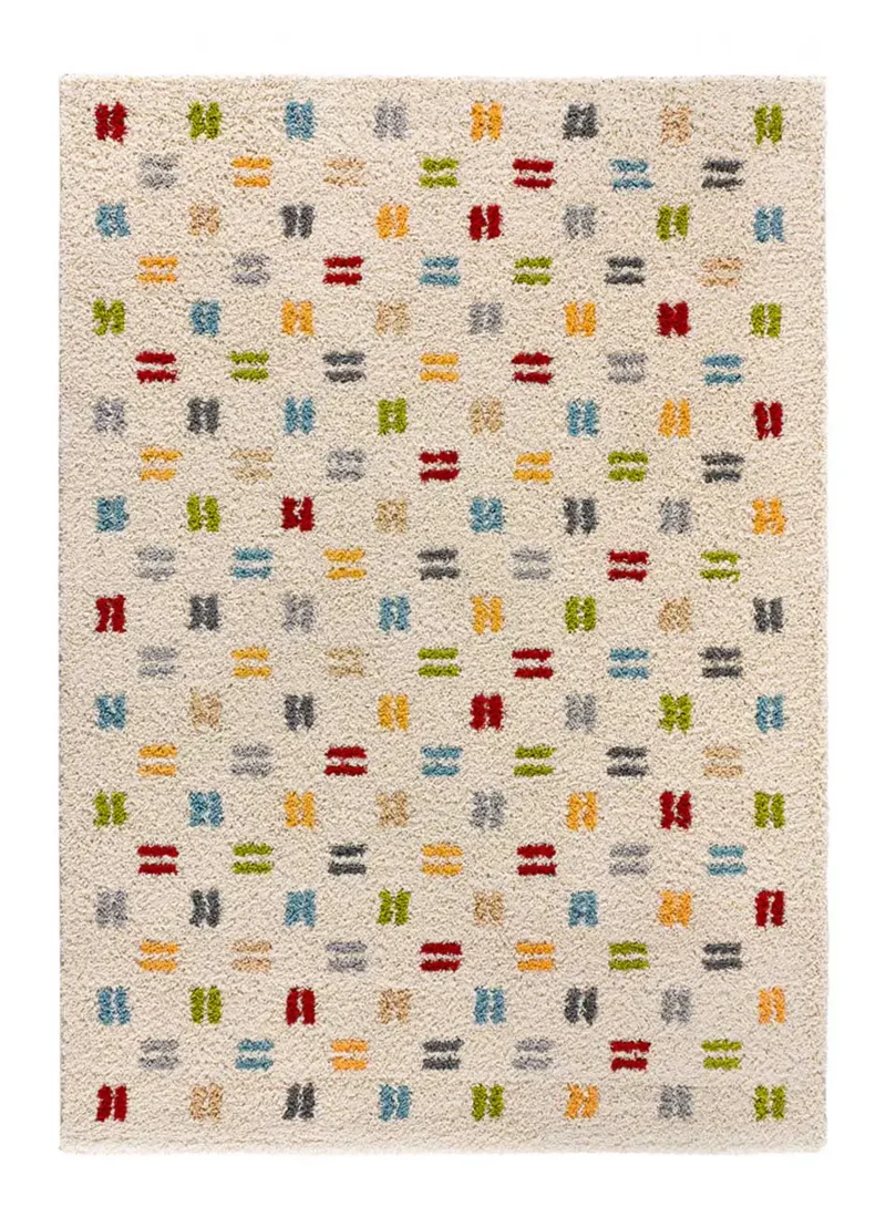 Alfombra shaggy geométrica Bremen 8819 Multicolor