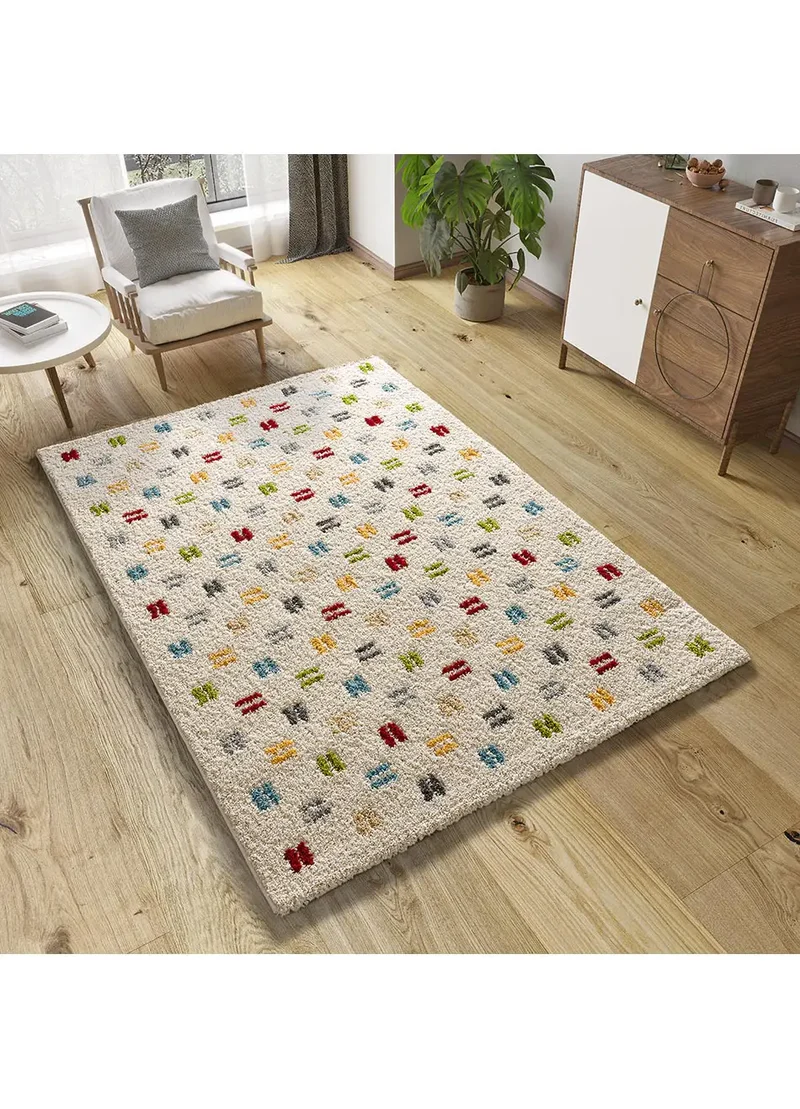 Alfombra shaggy geométrica Bremen 8819 Multicolor