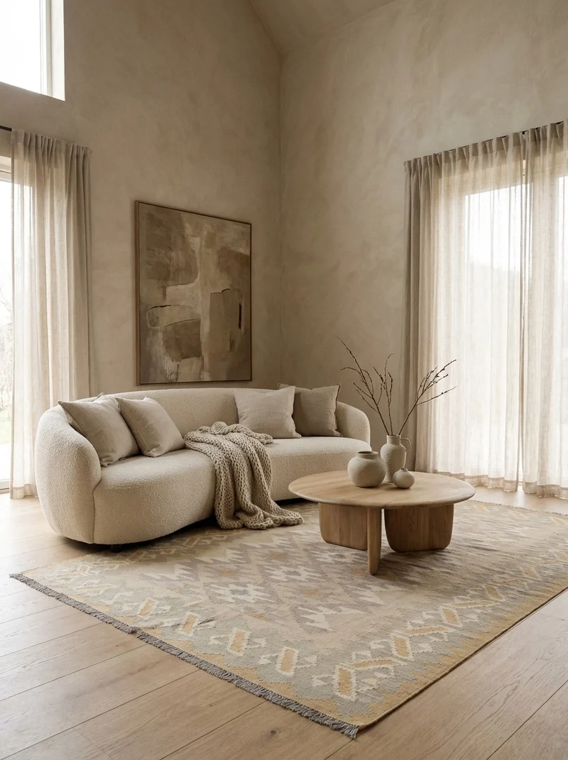 Kelim Gashgai · Handgewebt – Beige, 240x172 cm