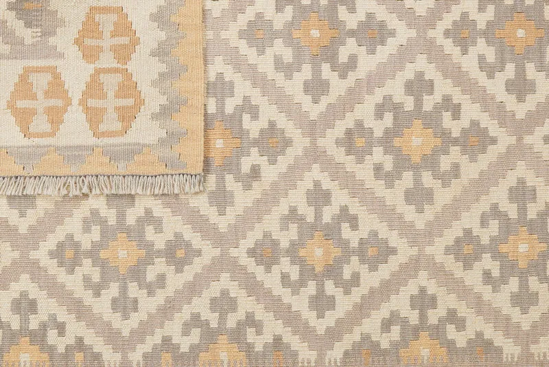Kelim Gashgai · Handgewebt – Grau, 182x129 cm