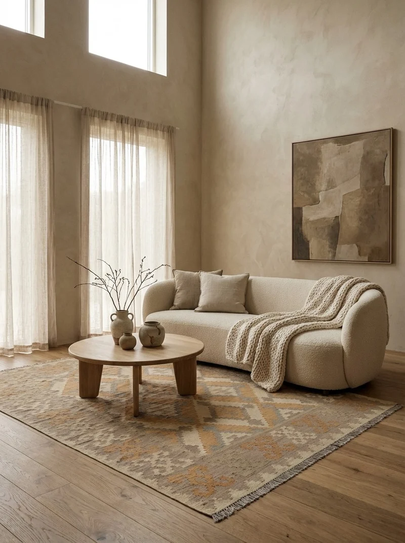 Kelim Gashgai · Handgewebt – Beige, 230x174 cm