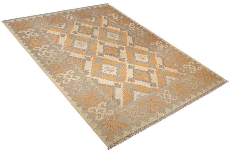 Kelim Gashgai · Handgewebt – Beige, 230x174 cm
