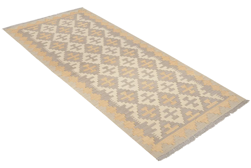 Kelim Gashgai · Handgewebt – Beige, 195x84 cm