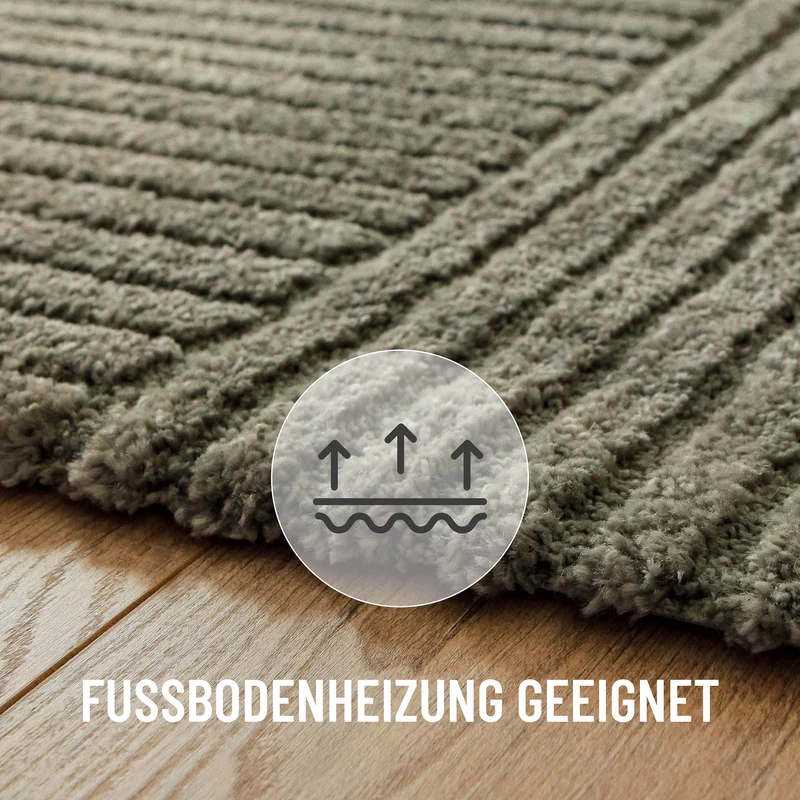 Kurzflorteppich Oliv Grün "Bolen" WECONhome