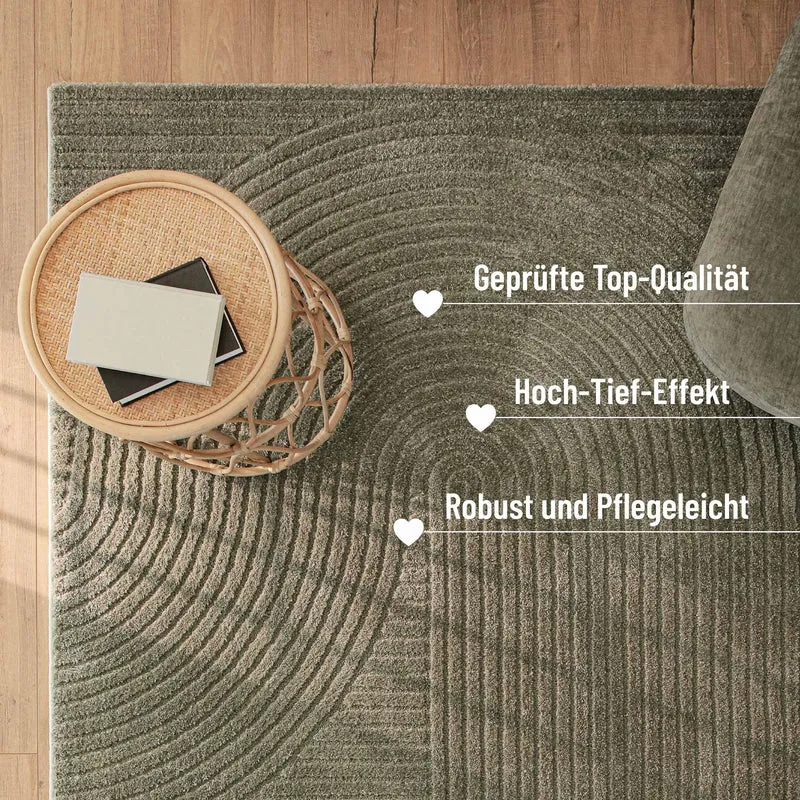 Kurzflorteppich Oliv Grün "Bolen" WECONhome