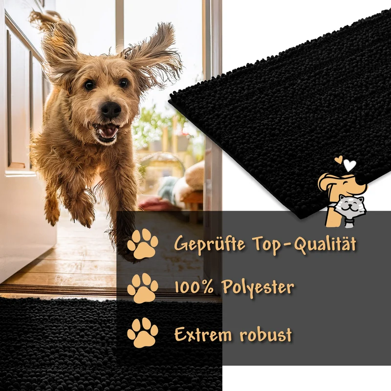 Waschbarer Haustierteppich für Hunde & Katzen Schwarz "Cooper" carPETS
