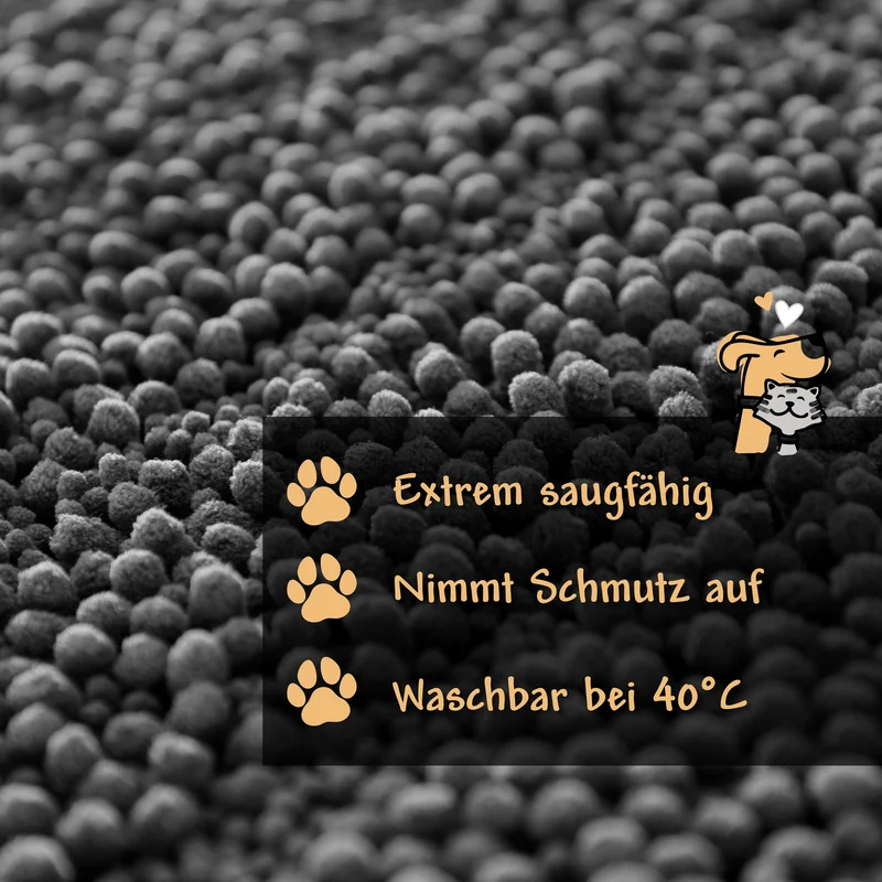 Waschbarer Haustierteppich für Hunde & Katzen Grau "Cooper" carPETS